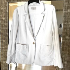 Loft Ponte Modern Blazer in White | Size Small